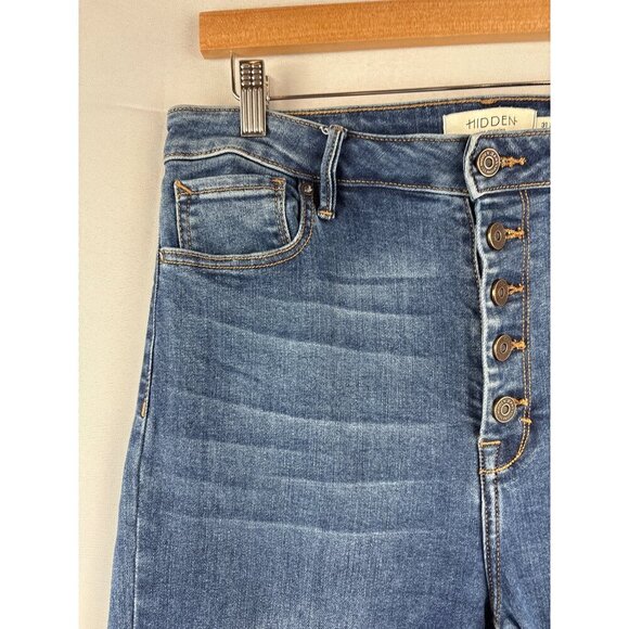 Hidden Los Angeles Womens Button-Fly High-Waisted Skinny Jeans Size 31 Blue Deni - Picture 3 of 6